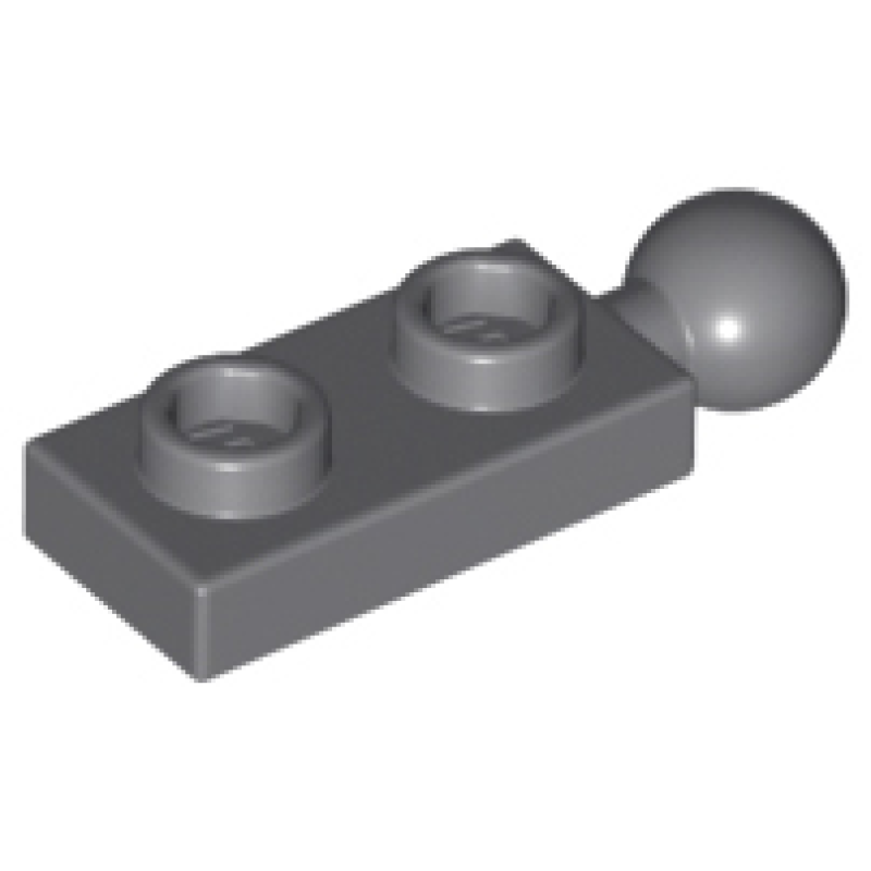 Plaat, Aangepast 1x2 met kogel op het eind Dark Bluish Gray